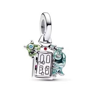New Sterling Silver 925 Monsters Inc Sulley, Mike, and Boo bracelet charm